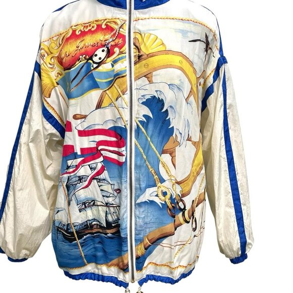 Vintage East West Nautical Boat Ship Retro Windbreaker Jacket size Small - Picture 2 of 11